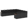 vidaXL Patio Sofa Set 11-Posti Black