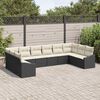 vidaXL Set Divano da Giardino 10 pcs Nero e Crema polyrattan