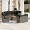 vidaXL Set Divano da Giardino 9 pz con Cuscini Grigio in Polyrattan
