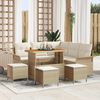 vidaXL Set Divano da Giardino 9 pcs Beige polyrattan