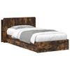 vidaXL Telaio del letto con storage Rovere Fumo 100 x 200 cm
