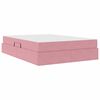 vidaXL Letto con contenitore e materasso Rosa 140 x 190 cm Velluto