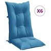 vidaXL Cuscini Sedia Schiena Alta 6 Blu M&eacute;lange 120x50x7 Tessuto