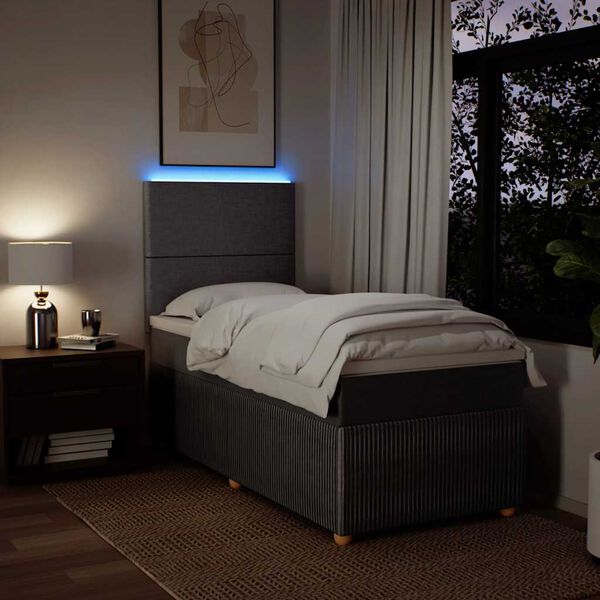 vidaXL Giroletto a Molle con Materasso Tortora 90x190 cm in Tessuto