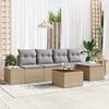 vidaXL Set Divano da Giardino con cuscino 6 pcs Beige Poly Rattan
