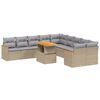 vidaXL Set Divani da Giardino 11 pz con Cuscini Beige in Polyrattan