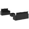 vidaXL Set Divano da Giardino 6 pz con Cuscini Nero in Polyrattan