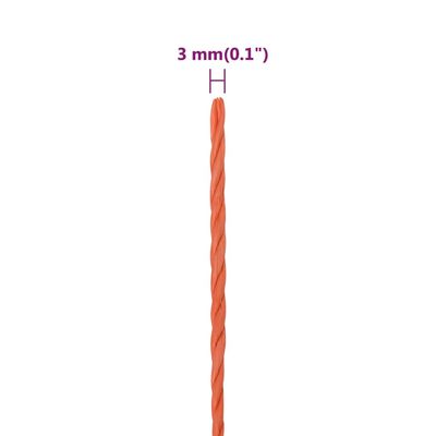 vidaXL Corda da Lavoro Arancione 3 mm 25 m in Polipropilene