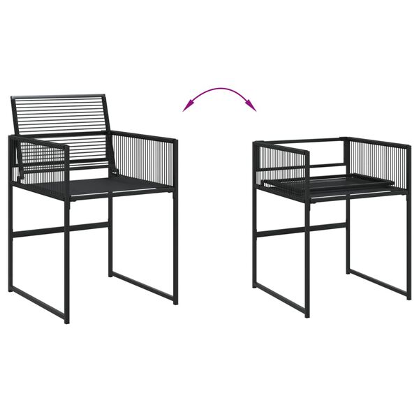 vidaXL Set da Pranzo da Giardino 11 pz in Polyrattan Nero