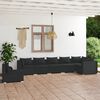 vidaXL Set Divani da Giardino 7 pz con Cuscini in Polyrattan Nero