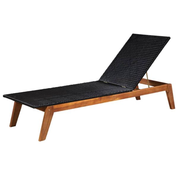 vidaXL Lettini Prendisole 2 pz con Tavolo in Polyrattan e Legno Acacia