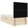 vidaXL Letto con contenitore e LED Crema 90 x 190 cm Poliestere