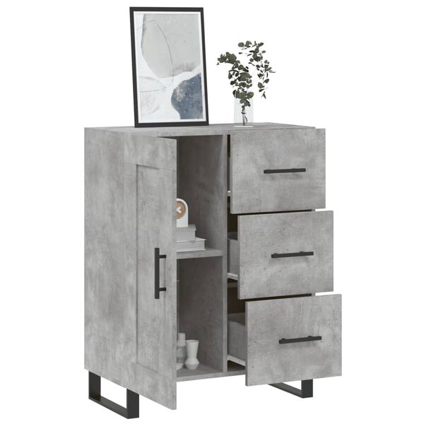 vidaXL Credenza Grigio Cemento 69,5x34x90 cm in Legno Multistrato