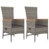 vidaXL Sedie Reclinabili da Giardino con Cuscini 2pz Grigio Polyrattan