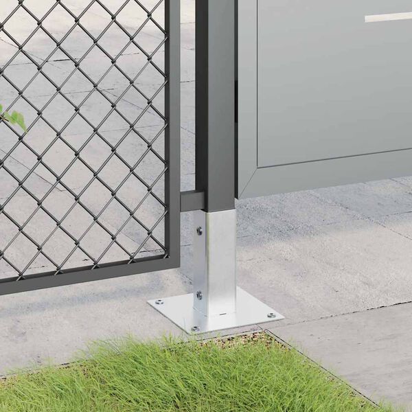 vidaXL Basi per Pali Quadrate 4 pz Argento 51x51 mm in Acciaio Zincato