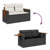 vidaXL Set Divano da Giardino con cuscino Nero Poly Rattan