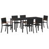 vidaXL Set da Pranzo per Giardino 7 pcs Nero