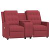 vidaXL Divano Massaggio a 2 Posti con Portabicchieri Rosso Vino
