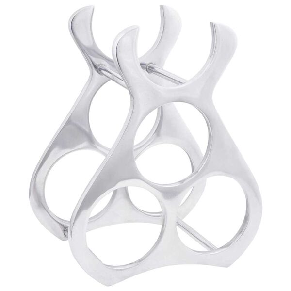 vidaXL Portabottiglie Argento 23 x 14 x 28 cm Alluminio