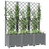vidaXL Fioriera Giardino con Graticcio Grigio Chiaro 120x40x136cm PP