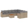 vidaXL Set Divano da Giardino 10 pz con Cuscini Beige in Polyrattan