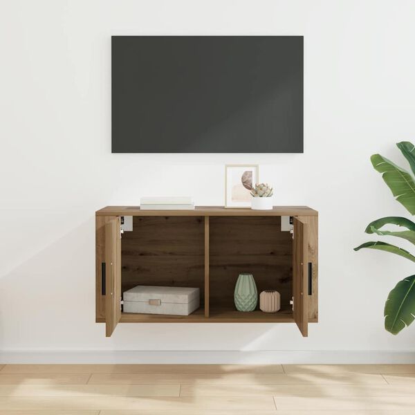 vidaXL Mobile TV da parete rovere artigianale 80 x 34,5 x 40 cm