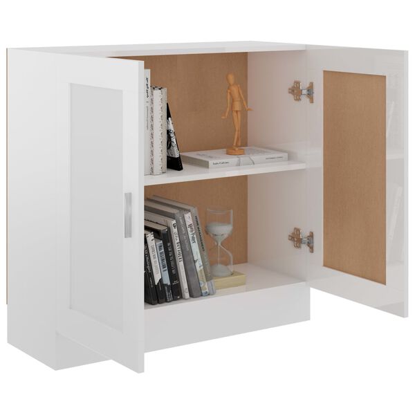vidaXL Libreria Bianco Lucido 82,5x30,5x80 cm in Legno Multistrato