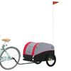 vidaXL Rimorchio da Bici Nero e Rosso 45 kg in Ferro