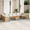 vidaXL Set Divani da Giardino 11 pz con Cuscini Beige in Polyrattan