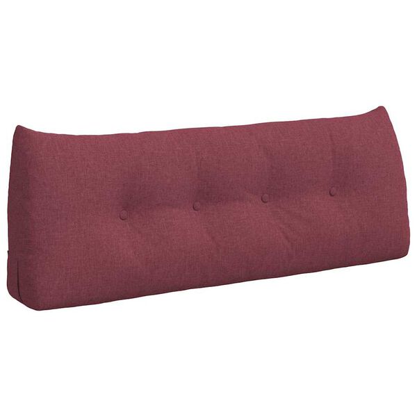 vidaXL Cuscino per Schiena Rosso Vino 120 x 24 x 50 cm Tessuto