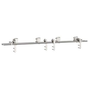 vidaXL Kit Binari Porta Scorrevole 183 cm Acciaio Inossidabile Argento