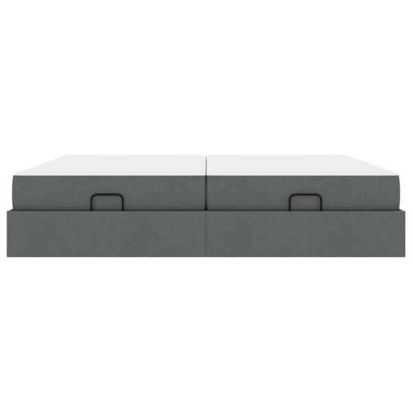 vidaXL Struttura letto con materasso 2 pcs Grigio Sfumato Tessuto