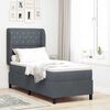 vidaXL Letto a molle con materasso Grigio scuro 200 x 80 cm Poliestere