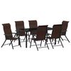 vidaXL Set da Pranzo per Giardino 7 pz Marrone
