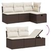 vidaXL Set Divano da Giardino 6 pz con Cuscini Marrone in Polyrattan