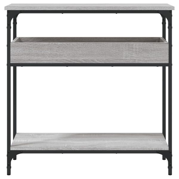 vidaXL Tavolo Consolle Ripiano Grigio Sonoma 75x29x75cm Multistrato