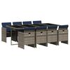 vidaXL Set da pranzo da giardino da 9 pz con Cuscini in Polyrattan Grigio