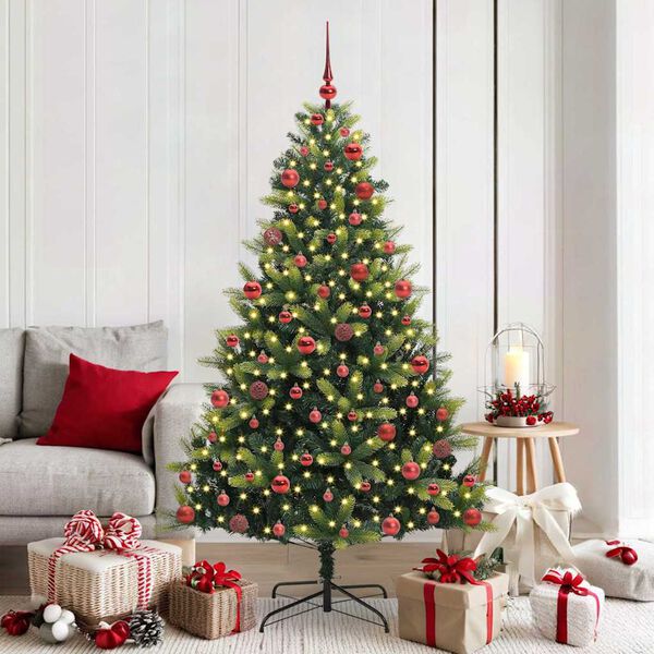 vidaXL Albero di Natale Artificiale a Cerniera con 300 LED 180 cm