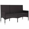vidaXL Panca da Giardino a 3 Posti con Cuscini in Polyrattan Nero