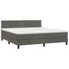 vidaXL Letto a Molle con Materasso e LED Grigio Scuro 160x200 cm