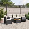 vidaXL Set Divano da Giardino 6 pz con Cuscini Nero in Polyrattan