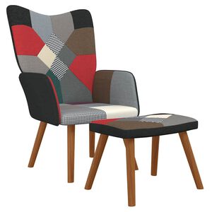 vidaXL Poltrona Relax con Poggiapiedi in Tessuto Patchwork