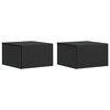vidaXL Mobiletto da notte a muro 2 pcs Nero 33 x 34,5 x 20 cm