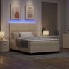 vidaXL Letto a molle con materasso con led Crema 160 x 200 cm Tessuto