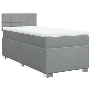 vidaXL Giroletto a Molle con Materasso Grigio Chiaro 80x200 cm Tessuto