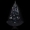 vidaXL Albero di Natale con Nevicata e Base ad Ombrello Nero 190cm PVC