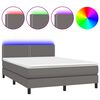 vidaXL Giroletto Molle con Materasso e LED Grigio 140x200cm Similpelle