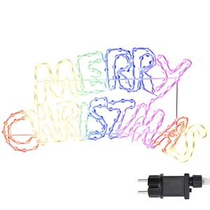 vidaXL Insegna di Natale con 240 LED Multicolore 100 x 50 cm PVC