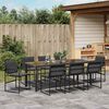 vidaXL Set da Pranzo per Giardino 9 pcs Nero