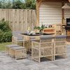vidaXL Set da Pranzo da Giardino 9 pz con Cuscini Beige in Polyrattan